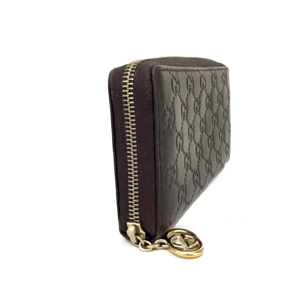 GUCCI GUCCISSIMA Interlovking GG Logo Leather Zip Around Long Wallet - Picture 4 of 8
